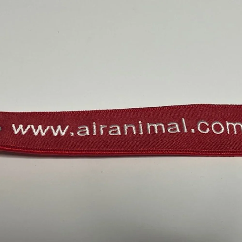 Air Animal Pet Movers Embroidered Red/White Luggage Tag Keychain 5.75
